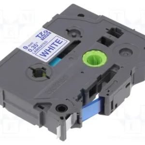 סרט חליפי למדפסת מדבקות 9 מ"מ כתב כחול/סרט לבן Brother TZe-223